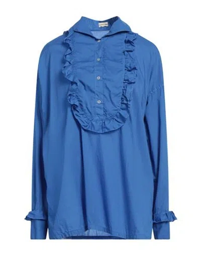 MASSIMO ALBA MASSIMO ALBA WOMAN TOP BRIGHT BLUE SIZE S COTTON