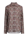 Massimo Alba Woman Shirt Dark Brown Size Xl Cotton, Cashmere In Brown
