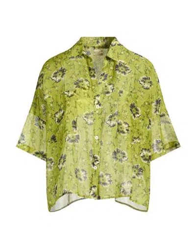 Massimo Alba Woman Shirt Lime Green Size L Cotton, Silk