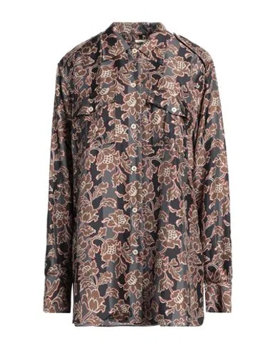 MASSIMO ALBA MASSIMO ALBA WOMAN SHIRT MIDNIGHT BLUE SIZE M SILK