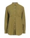 Massimo Alba Woman Shirt Military Green Size Xs Linen