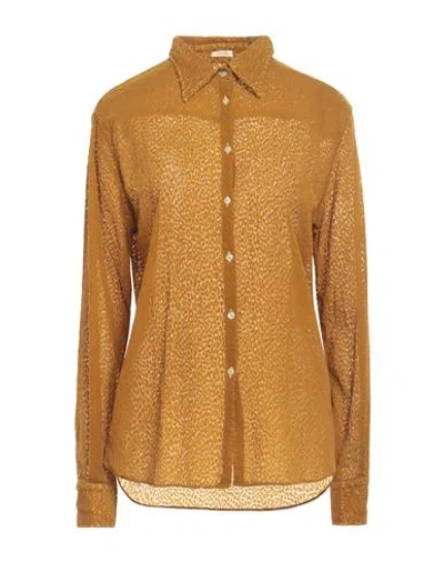 Massimo Alba Woman Shirt Mustard Size L Polyamide, Silk In Yellow