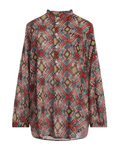 Massimo Alba Woman Shirt Rust Size L Cotton In Red