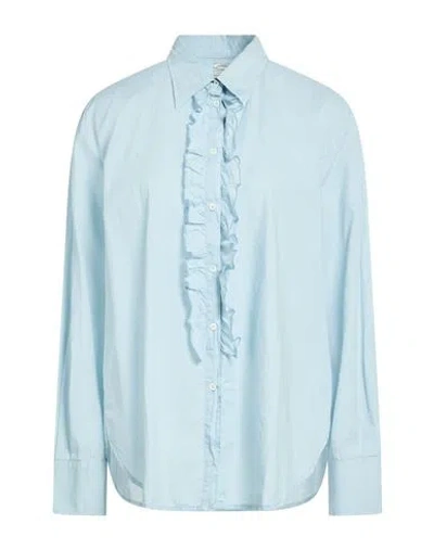Massimo Alba Woman Shirt Sky Blue Size L Cotton