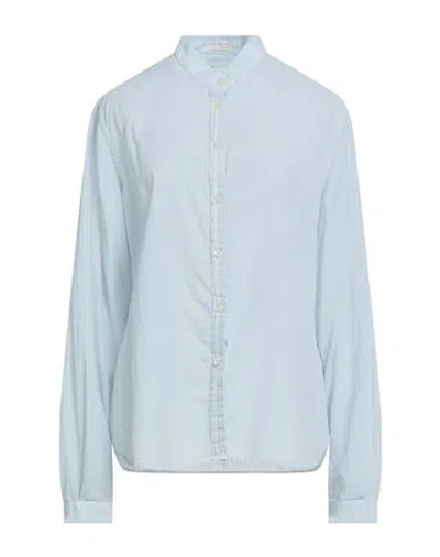 Massimo Alba Woman Shirt Sky Blue Size Xl Cotton, Cashmere