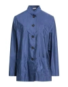 Massimo Alba Woman Shirt Slate Blue Size L Cotton, Silk In Blue