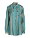 Massimo Alba Woman Shirt Turquoise Size L Silk In Blue