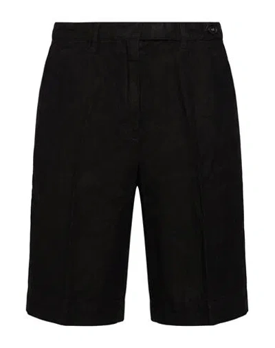 Massimo Alba Woman Shorts & Bermuda Shorts Black Size 6 Linen In Multi