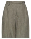 Massimo Alba Woman Shorts & Bermuda Shorts Military Green Size 2 Linen