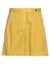 Massimo Alba Woman Shorts & Bermuda Shorts Mustard Size 2 Cotton, Linen In Yellow