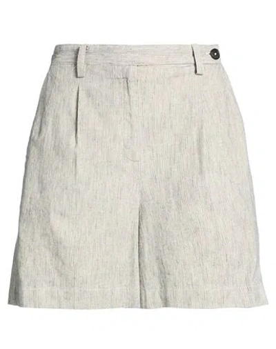 Massimo Alba Woman Shorts & Bermuda Shorts Navy Size 6 Cotton, Linen, Elastane In Multi