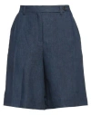 Massimo Alba Woman Shorts & Bermuda Shorts Navy Size 8 Linen