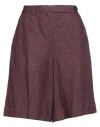 Massimo Alba Woman Shorts & Bermuda Shorts Plum Size 6 Linen In Purple