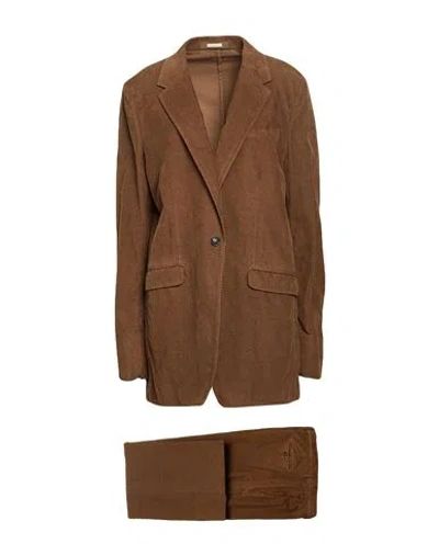 Massimo Alba Woman Suit Brown Size 10 Cotton