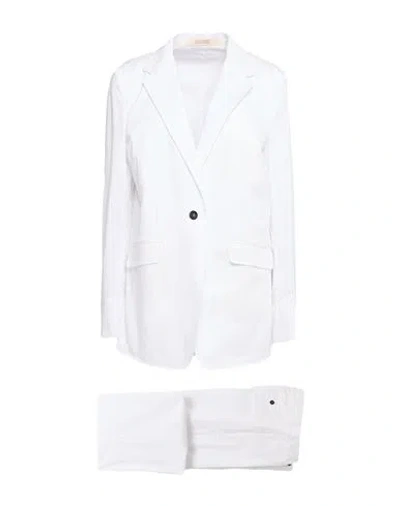 Massimo Alba Woman Suit White Size 6 Cotton, Elastane