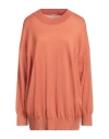 Massimo Alba Woman Sweater Mandarin Size L Cashmere In Mandarin