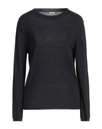Massimo Alba Woman Sweater Midnight Blue Size M Silk In Black