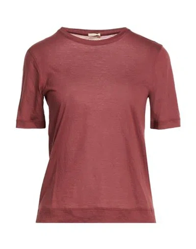 Massimo Alba Woman T-shirt Brick Size Xs Cotton, Silk In Brown