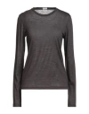 Massimo Alba Woman T-shirt Dark Brown Size M Wool In Black