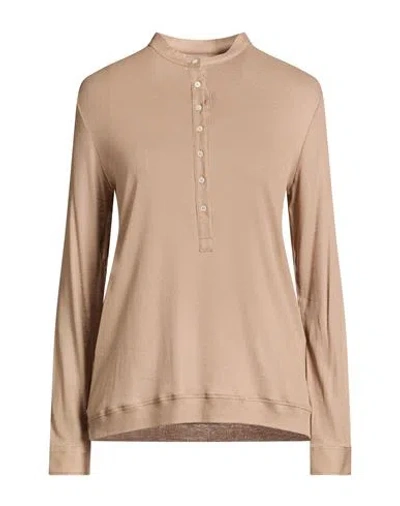 Massimo Alba Woman T-shirt Khaki Size S Cotton, Silk In Brown