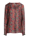 Massimo Alba Woman Top Brick Red Size L Silk