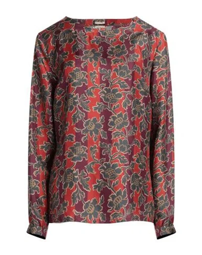 Massimo Alba Woman Top Brick Red Size L Silk