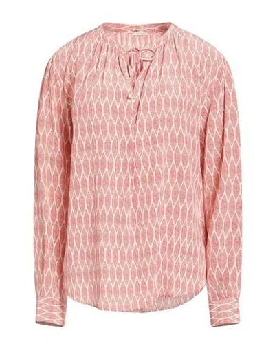 Massimo Alba Woman Top Brick Size M Silk In Pink