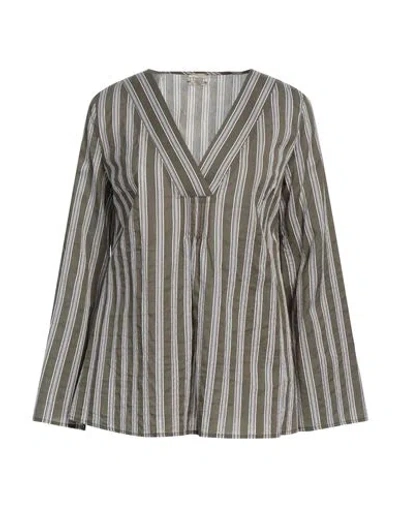 Massimo Alba Woman Top Military Green Size M Cotton, Silk