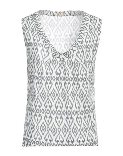 Massimo Alba Woman Top Slate Blue Size L Cotton