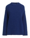 Massimo Alba Woman Turtleneck Blue Size L Wool