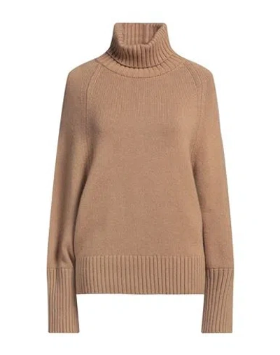 Massimo Alba Woman Turtleneck Camel Size L Cashmere In Beige