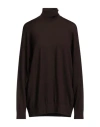 Massimo Alba Woman Turtleneck Dark Brown Size L Wool