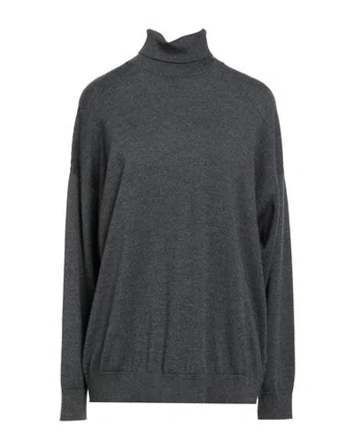 Massimo Alba Woman Turtleneck Grey Size L Virgin Wool In Gray