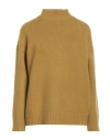 Massimo Alba Woman Turtleneck Military Green Size M Wool, Cashmere In Yellow