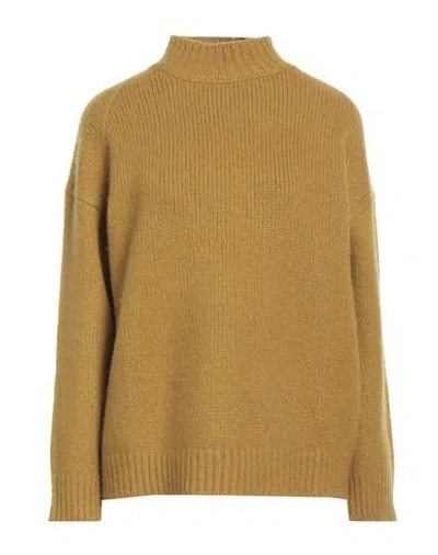 Massimo Alba Woman Turtleneck Military Green Size Xl Wool, Cashmere