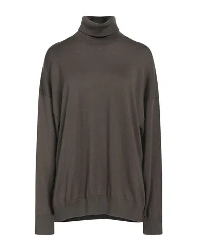Massimo Alba Woman Turtleneck Military Green Size S Wool