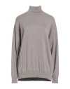 Massimo Alba Woman Turtleneck Taupe Size L Virgin Wool