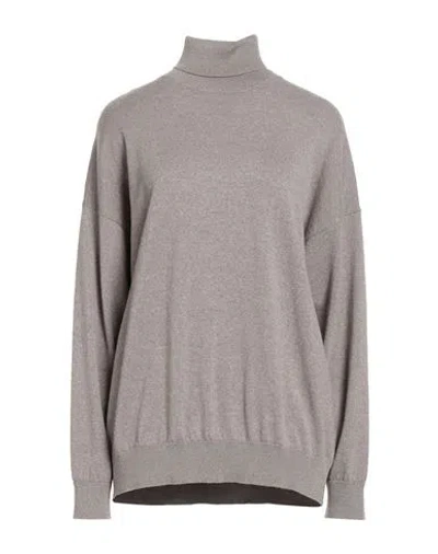 Massimo Alba Woman Turtleneck Taupe Size L Virgin Wool