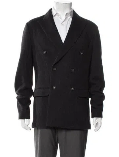 Pre-owned Massimo Alba Wool Peacoat In Black