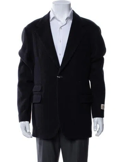 Pre-owned Massimo Alba Wool Tweed Pattern Blazer W/ Tags In Black