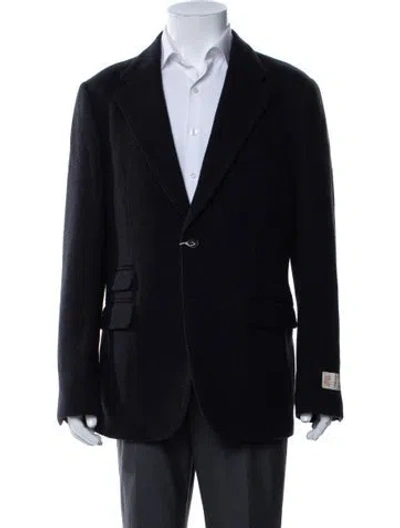Pre-owned Massimo Alba Wool Tweed Pattern Blazer W/ Tags In Black