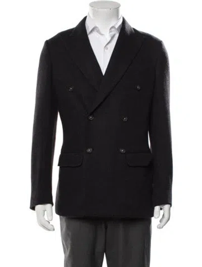 Pre-owned Massimo Alba Wool Tweed Pattern Jacket In Black