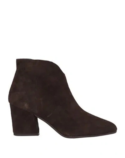 Massimo Baldi Woman Ankle Boots Dark Brown Size 5 Leather