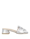 Massimo Baldi Woman Sandals Silver Size 7 Leather
