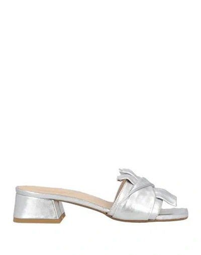 Massimo Baldi Woman Sandals Silver Size 7 Leather