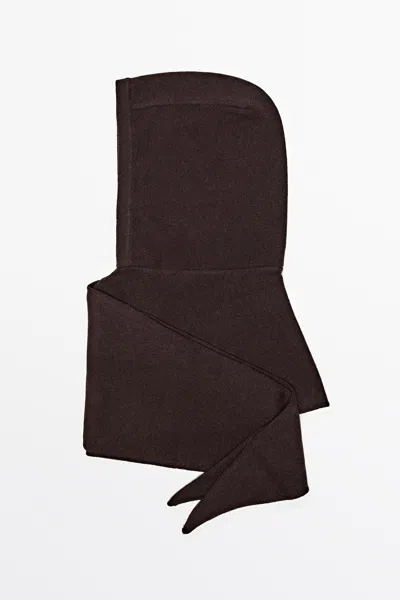Massimo Dutti 100% Cashmere Bandana Balaclava In Castanho