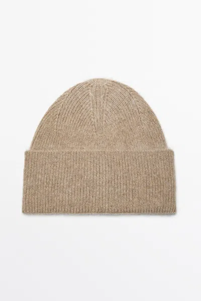 Massimo Dutti 100% Cashmere Knit Beanie In Cinza Antracite