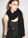 Massimo Dutti 100% Cashmere Scarf In Black