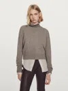 Massimo Dutti 100% Cashmere Short Knit Sweater In Gray