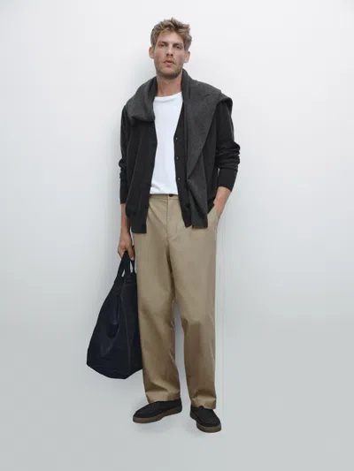 Massimo Dutti 100% Cashmere V In Gray